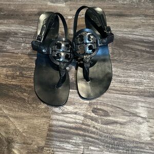 Tory Burch Black Kitten Heel with Iconic Emblem